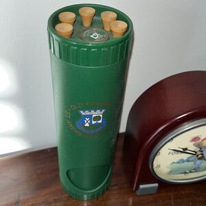 St Andrews Scotland Old Course Green Golf ball plastic canister tees ball marker